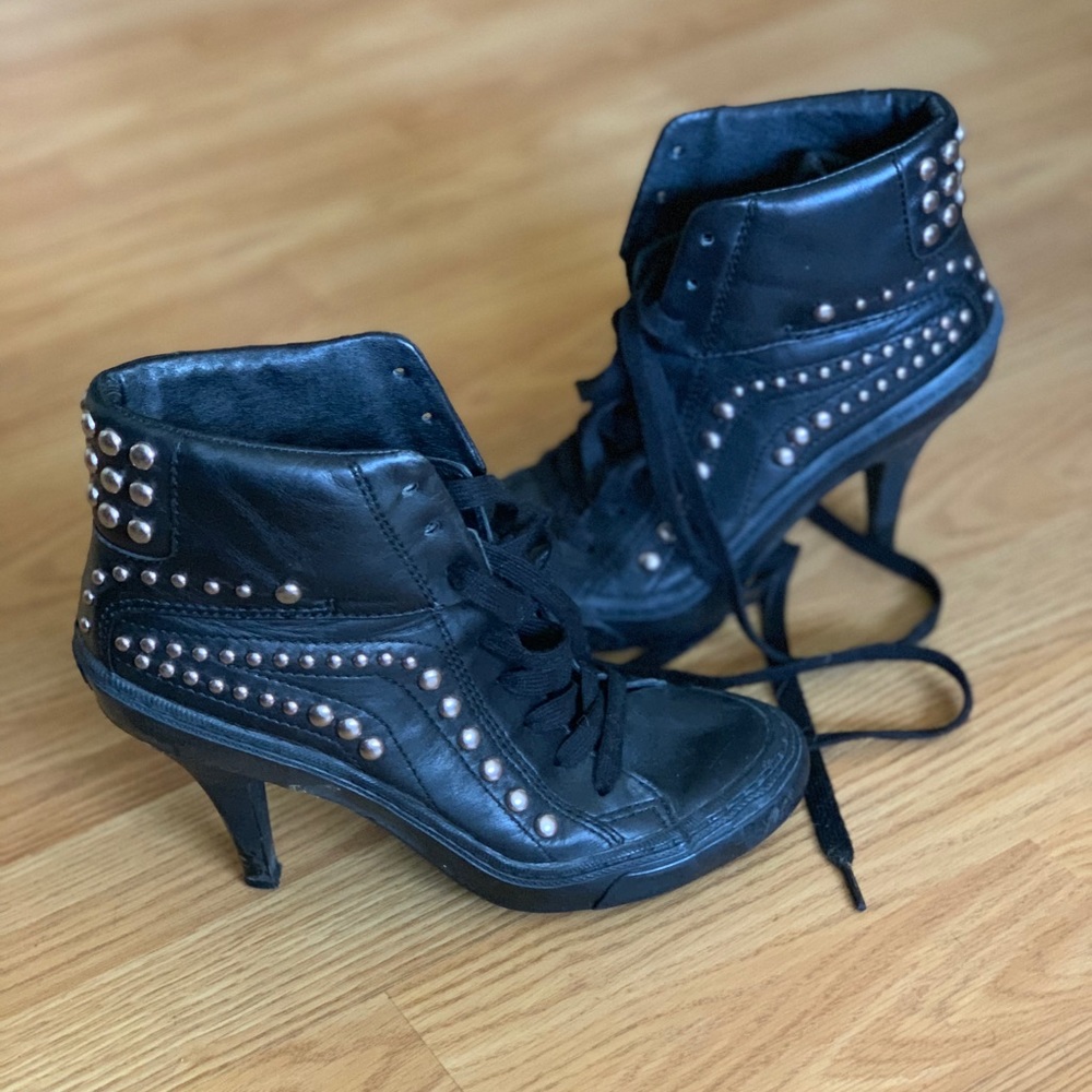 Rhinestone punk rock sneaker heels